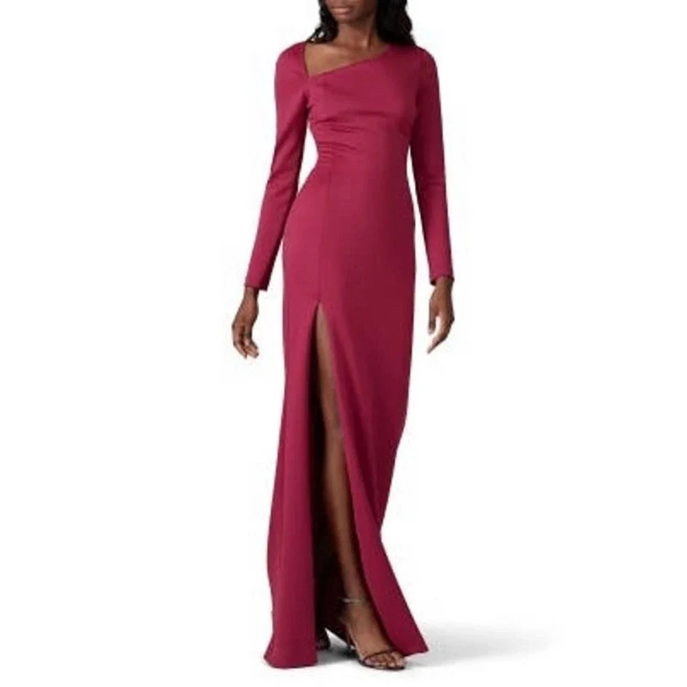 BLACK Halo Akasha Gown Asymmetrical Neckline